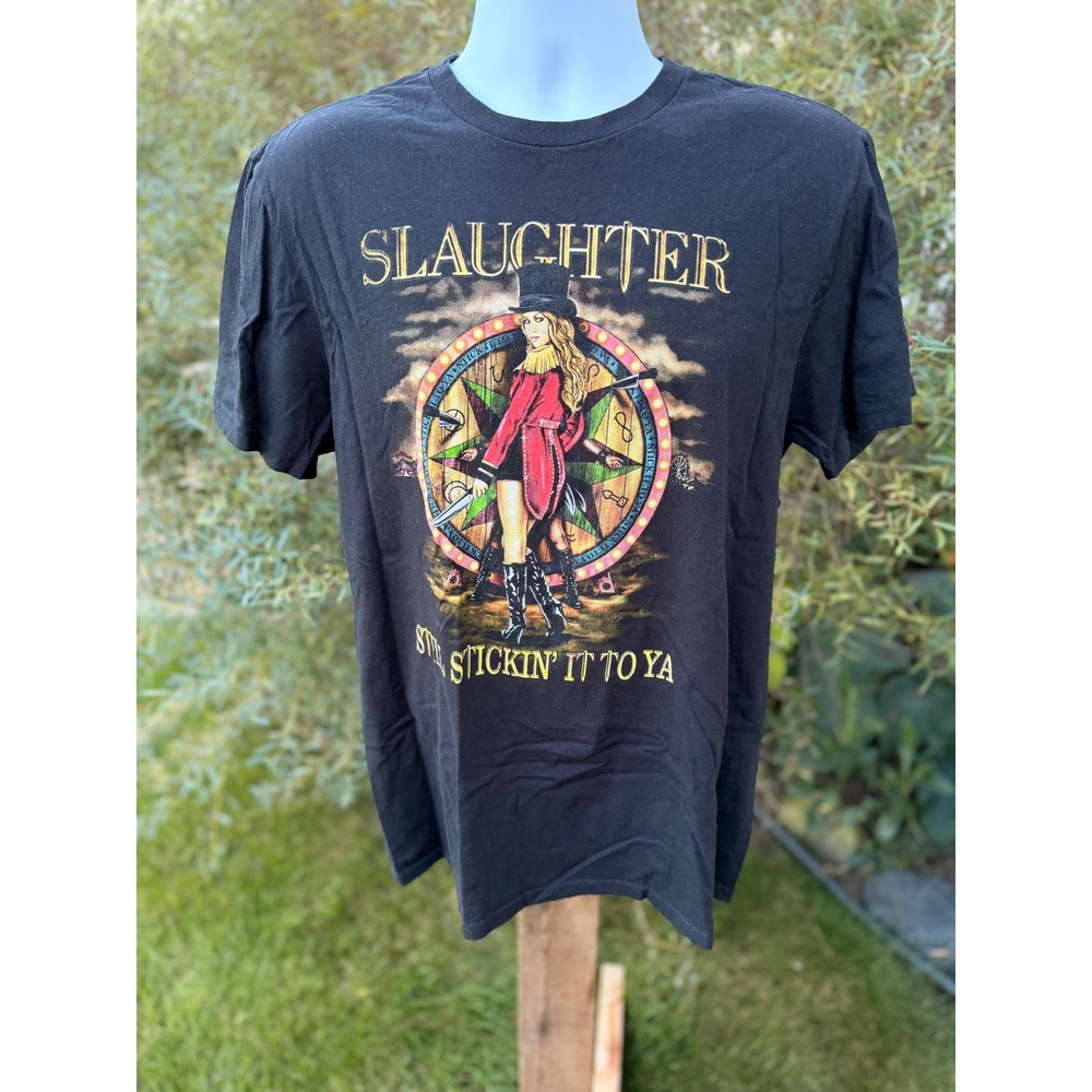 Slaughter Still Stickin It To Ya Tour 2025 Concert T-Shirt Mens Large Black